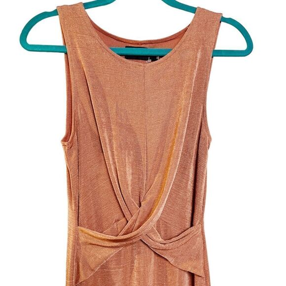 Mink Pink Cross Over Mini Dress Metallic Pink Size Small - Picture 2 of 4